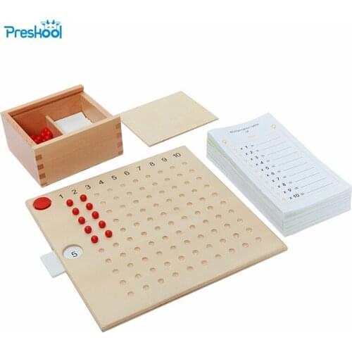 Baby Toy Montessori Multiplication Bead Board and Tablets for Early Childhood Education Preschool Training Toys