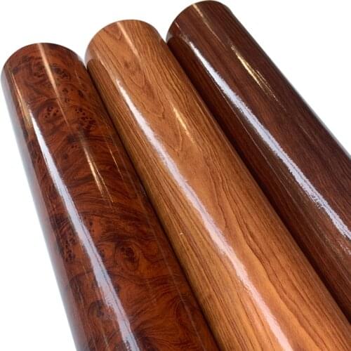 Glossy Wood Grain Vinyl 30*152cm Car Wrap Foil Wood Textured Car Sticker PVC Wood Grain Car Film Stickers Waterproof Car-Styling