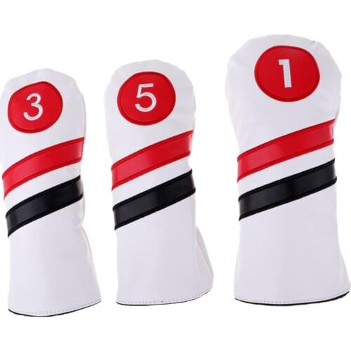 Golf Headcovers Black or White 1, 3, 5 Driver and Fairway Woods Head Covers