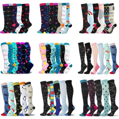 Compression Socks 20-30 Mmhg Unisex Anti Fatigue Pain Relief Knee Stockings Outdoor Running Cycling Fitness Soccer Socks New