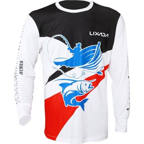 Lixada Long Sleeve Fishing Shirt UPF 50+ Sun Protection Fishing Clothing Quick Drying Breathable Loose Fit for Men