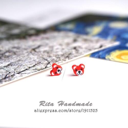 Cute Summer Style Kids Earrings Fox Heart Pattern Fashion Jewerly for Women Stud Earrings Girl Lovely Japanese Style Brinco P01