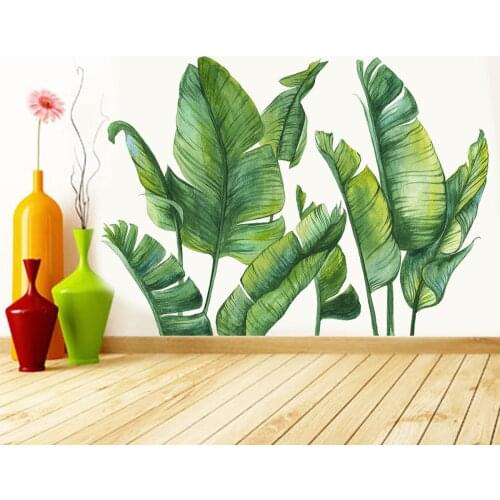 Wall Decoration Nordic Style Green Plants Creative Wall Stickers Living Room Bedroom Background Decoration Wall Stickers