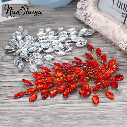 NiuShuya Bling Tiara Bridal Headpieces Headdress Handmade Head Jewelry Decoration Flower Wedding Hair Piece