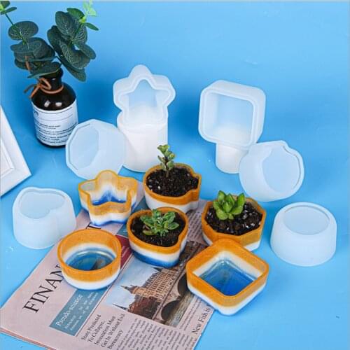 NEW Transparent Silicone Mould Dried Flower Resin Decorative Craft DIY Various flower pots Mold Epoxy Resin Molds For Jewelry