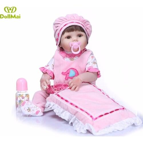 DollMai new 55cm Silicone Reborn Boneca Realista Fashion Baby Dolls For Princess Children Birthday Gift Bebes Reborn Dolls