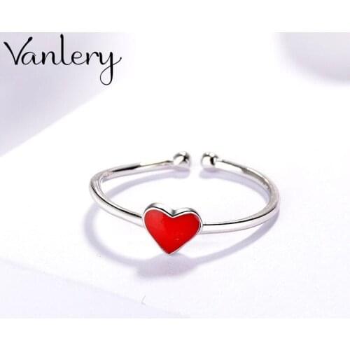 New Gothic Men Red Love Heart Rings For Women Jewelry Birthday Gift Romantic Wedding Engagement Drop Shipping 2021