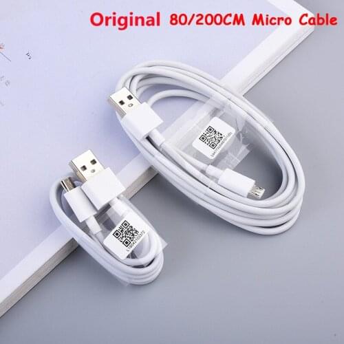 Original Xiaomi Micro Cable 0.8M 2M 2A Fast Charging Sync Date Cord For Mi Redmi 9A 8 A 7 6 5 S2 7A 6A 4A 4X 5A Note 6 Pro 5 5A