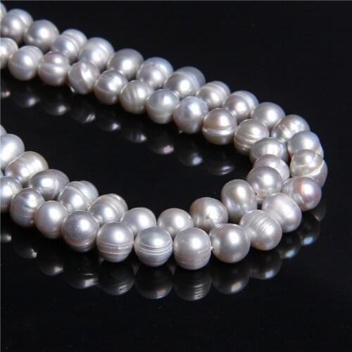 7-8mm Natural round oval gray potato pearl beads raw real oval potato freshwater pearls beads for jewelry Making DIY Bracelets