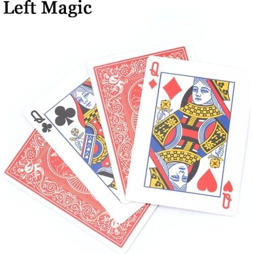 Parade of the Queens Explained Magic Tricks Card 4Q Prediction Magic Magician Close Up Illusion Gimmick Props Toys For Children