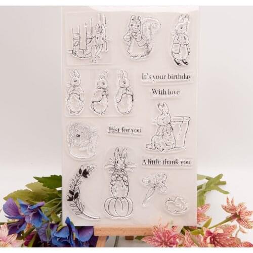 Bunny Easter Clear Stamp Transparent Seal DIY Scrapbooking Card Making Clear Silicone Stamp Crafts Supplies 2021 New