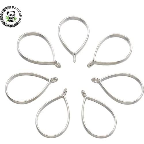 Pandahall 10 pcs Rack Plating Alloy Drop Open Back Bezel Pendants for DIY Jewelry Findings 33.9x20.5x3.8mm Hole: 2.8 mm 3Colors