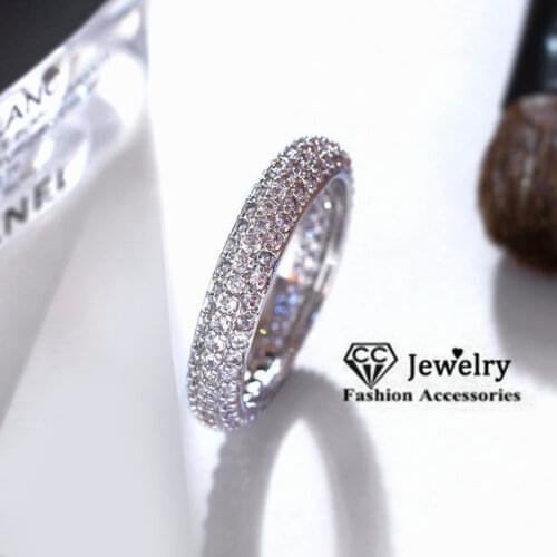 CC Simple Rings For Women Cubic Zirconia Wedding Engagement Bridal Fine Jewelry Circle Ring Elegant Bague Drop Shipping CC3149