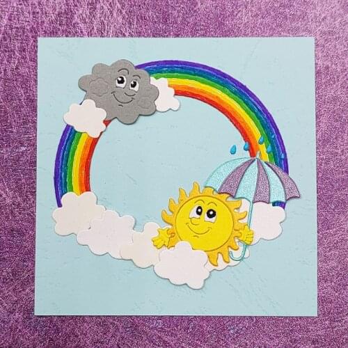 Rainbow Clouds Metal Cutting Dies Stencil Scrapbooking DIY Album Stamp Paper Card Mold Embossing Decoration