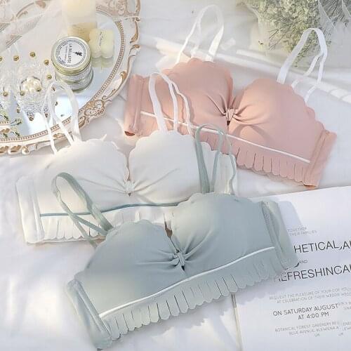 Roseheart New Women Fashion Pink Gray Sexy Lingerie Invisible Cotton Panties Wireless Push Up Padded Bra Sets Underwear