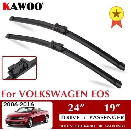 KAWOO Wiper Front Car Wiper Blade Blades for Volkswagen EOS 2006 - 2016 Windshield Windscreen Window Wash 24"+19" Auto LHD RHD