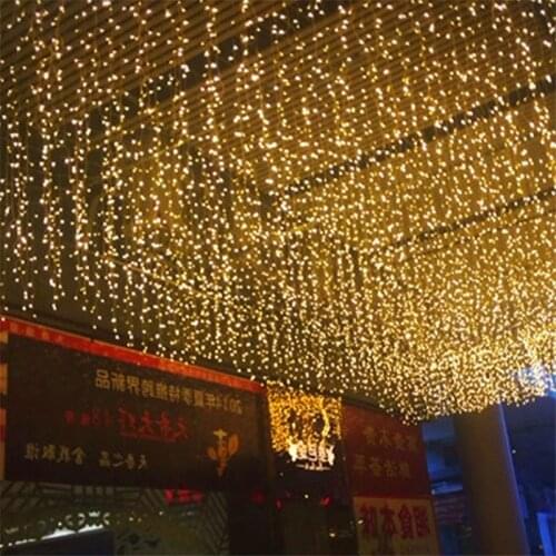3x3M 300 LED Solar Powered Window Curtain String Light Outdoor Garden Xmas Wedding Party Solar Starry Star Fairy Garland Light