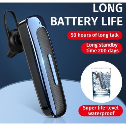 Smart Bluetooth Wireless Headset Long Battery Life Mobile Phone Universal Driving Business Mini In-ear Earphones IPX5 Waterproof