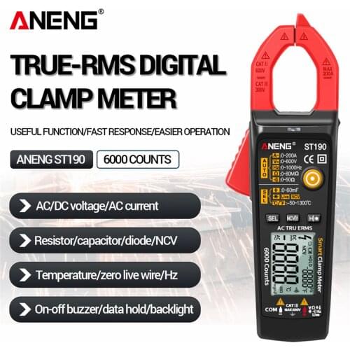 Smart Clamp Meter 6000 Counts Auto-ranging Digital Multimeter LCD AC DC Voltage AC Current Detector Pen Temperature Measuring