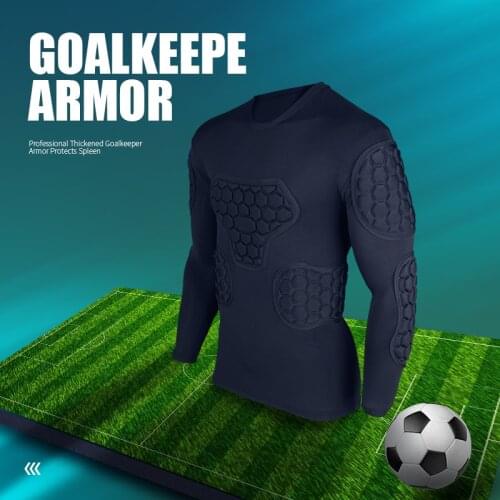 Shinestone goalkeeper uniforms Mens jersey Breathable Sponge Soccer Tights Protective Long-Sleeved Collision football training