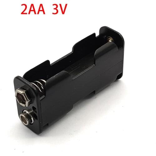High Quality AA Battery Holder 3V for 2 X AA Batteries Black Plastic Storage Box Case Dual Layers With 9V Connector