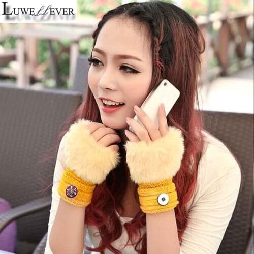 Winter Fingerless Gloves 005 Fit 18mm Snap Button Fashion Accessories Charms Jewelry For Women Teenagers Girl Christmas Gift