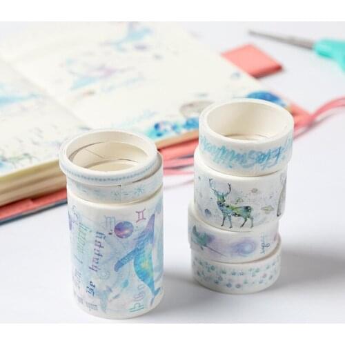 1Set Multi Size Washi Tape Adhesive Decor Masking Sticker DIY Crafts Kids Scrapbook Journal Stationery Planner Gift Wrapping A6