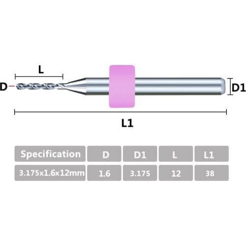 10pcs 1.6mm 3.175mm shank carbide pcb drills mini cnc drilling machine tools printing circuit board drill set
