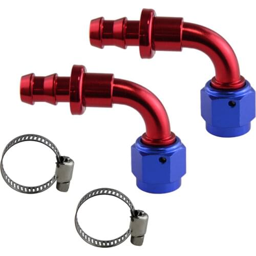 AN 6 90 Degree Push On Lock Socketless Oil Fuel Line Hose End Fitting Adapter