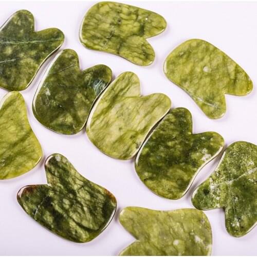 3pcs Natural Jade Stone Guasha Board Increase Blood Circulation Face Skin Care Muscle Meridian Loose Pain Relief Scraping Plate