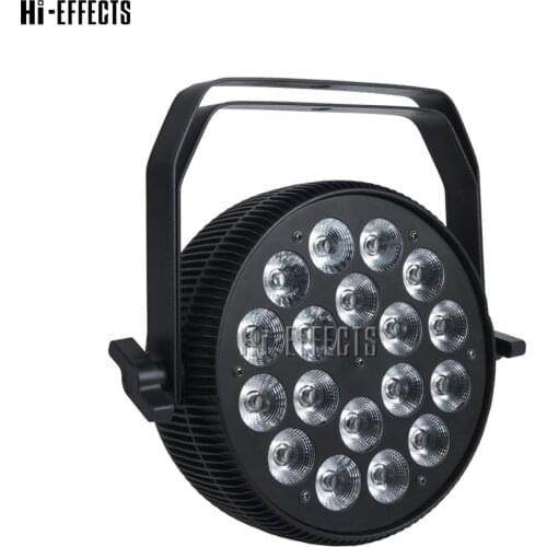 4pcs/lot 18*18W Par Can Light for Wedding RGBWA+UV Flat Dj Par Light Stage Lights DMX DJ Light Hight Brightness Flat Par Light