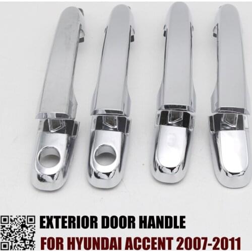 4PCS ONE SET EXTERIOR DOOR HANDLE CHROME FOR HYUNDAI ACCENT 2007-2011 RL:83650-1E000 RR:83660-1E000 FL:82650-1E000 FR:82660-1E0