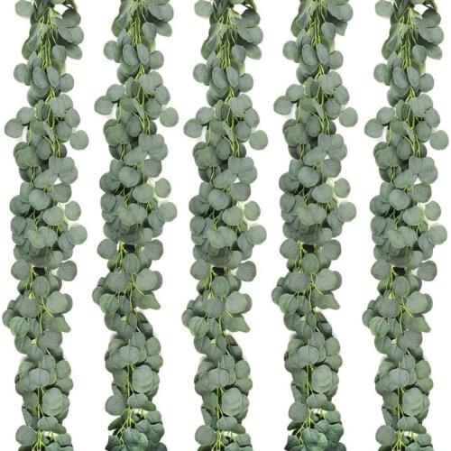 5 Packs of Artificial Eucalyptus Wreath Greening Eucalyptus Vines for Wedding Banquet Garden Decoration