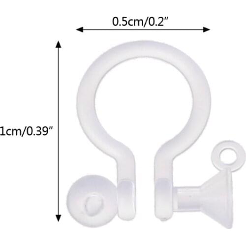 50PCS Invisible Resin Earring Clips For Non Pierced Ears With Holes DIY Jewelry