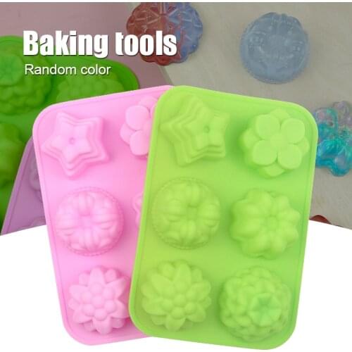 6 Cavities Silicone Baking Muffin Chocolate Cookie Mold Cake Handmade Biscuit Mold For Kitchen can CSV