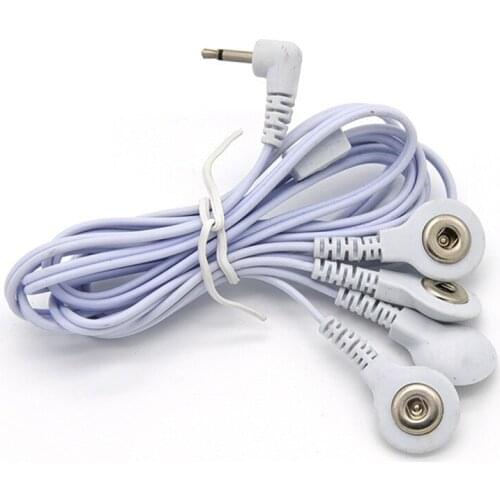 Electric Shock Sex Toys Accessories Wires 4 Round Heads Cable For Electro Shock Penis Rings Massage Patch Medical Themed Toys
