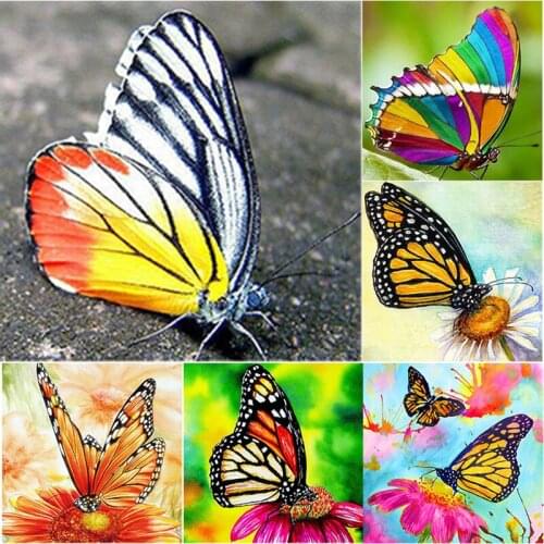 5D DIY Flower Diamond Painting Butterflies Diamond Embroidery Animal Cross Stitch Full Square Round Drill Manual Home Decor Gift