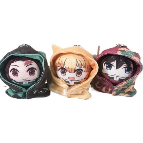 Anime Demon Slayer Peripheral Detachable Cloak Plush Doll Cute Pendant Keychain School Bag Accessories Cartoon Characters