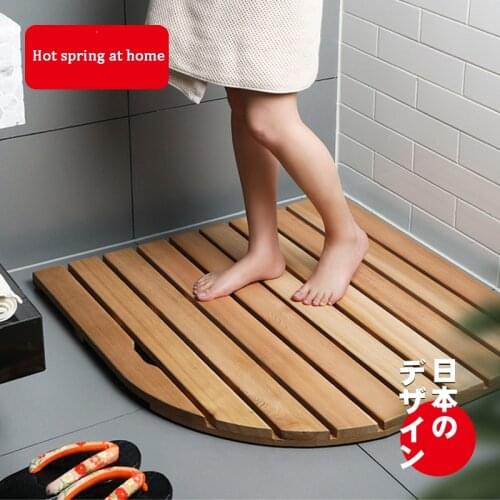 Bathroom anticorrosive wood floor shower room bath non-slip wood toilet pedal waterproof wood floor floor mat floor mat