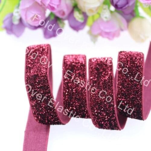 Free shipping 5/8" 16mm glitter elastic #B-20 for hair tie, 150yards/color/lot frosted glitter elastic