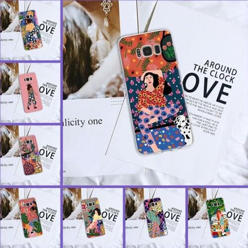 For Samsung Galaxy S8 S9 Plus S5 S6 S7 Edge Case Silicone Art Girl Pretty Soft Cover For Samsung Galaxy Note 4 5 8 9 Phone Case