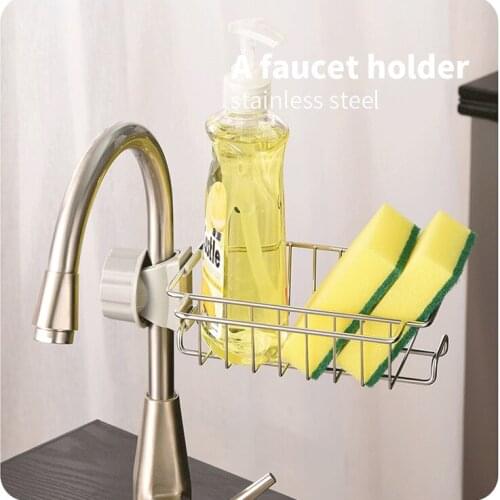 Kitchen Sponge Holder, Dish Brush Holder, Slim Sink Organization/Draining Basket/Liquid Drainer/Water Trough Rack, Kitchen Essen