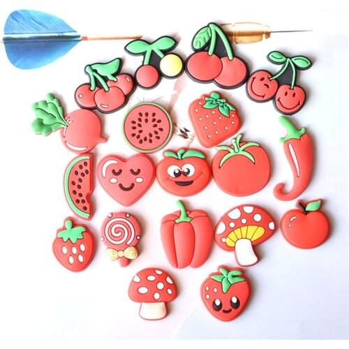Fruit single piece Shoe Decoration Buckle croc Charms pepper mushroom water-melon stick strawberry Jibz Gifts drop shipping