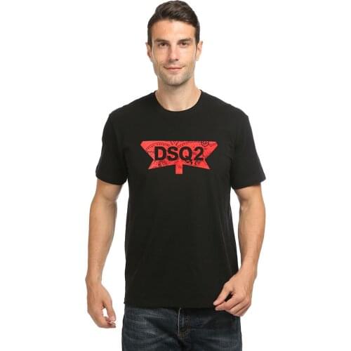100% cotton summer style 2021 men black T-shirt dsq brand casual O-Neck T-shirt short sleeve tees white letter T-shirt for men