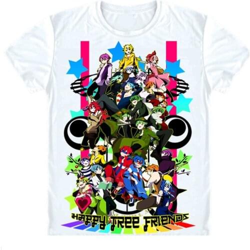 Happy Tree Friends Overkill T-Shirts Short Sleeve Shirts Anime Lumpy Cuddles Giggles Russel Sniffles New Splendid Cosplay Shirt
