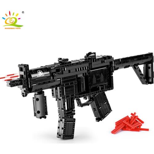 HUIQIBAO TOYS 783Pcs MP5 Gun Model Building Blocks set Electric Machine Shooting Game Creative Bricks City Toys For Children