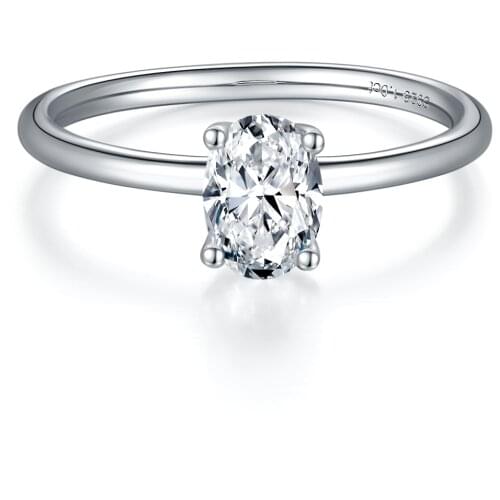 Inbeaut 925 Silver Excellent Cut 1 ct D Color Pass Diamond Test Oval Moissanite Wedding Ring Women Classic Moissanite Jewelry