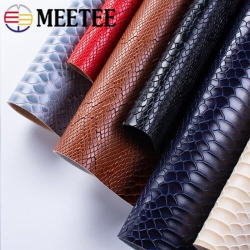 Meetee 45x137cm 1.2mm Thick Leather Fabric Artificial Synthetic Snake Faux Leather Material for Luggage Wallet DIY Accessory