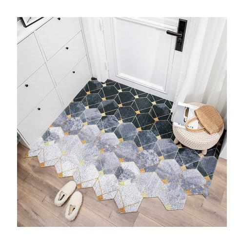 New Arrive Marble Non Slip Washable Dirt Trapper Rug Geometry Plaid Entrance Rug Large Carpet Indoor Doormat Rugs