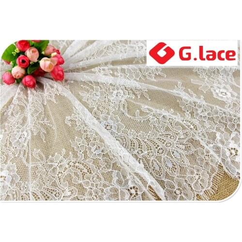 GLace 3m/lot Lace Fabric 2colours Eyelash Lace Fabric fashion clothing DIY accessories Wedding dress lace decoration XT014